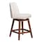Armen Living Amalie Swivel Counter Stool in Brown Oak Wood Finish with Beige Fabric 840254332072 - alternate 6